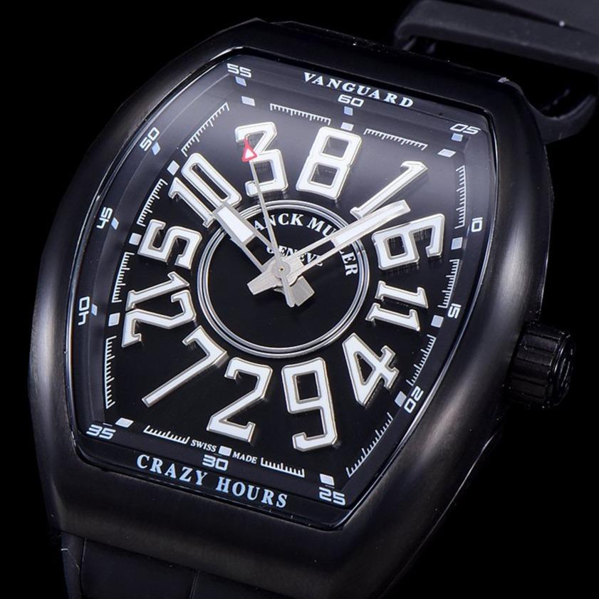 FRANCK VANGUARD CRAZY HOURS BLACK CASE WHITE NUMERALS