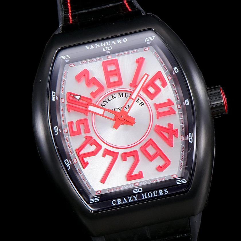 FRANCK VANGUARD CRAZY HOURS BLACK CASE RED NUMERALS