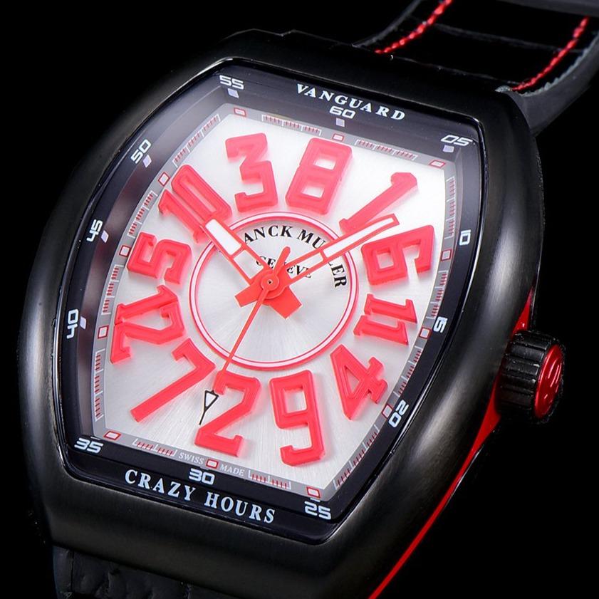 FRANCK VANGUARD CRAZY HOURS BLACK CASE RED NUMERALS