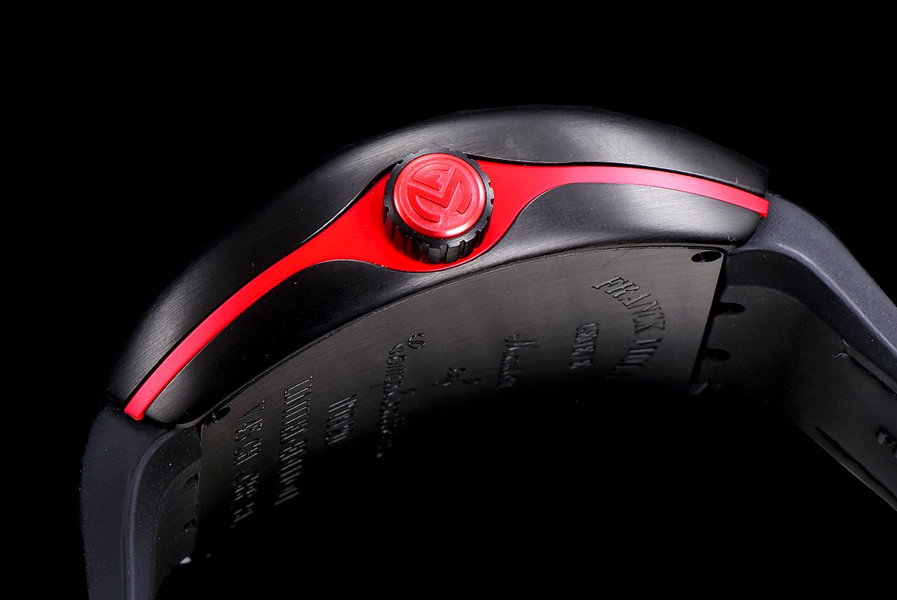 FRANCK VANGUARD CRAZY HOURS BLACK CASE RED NUMERALS