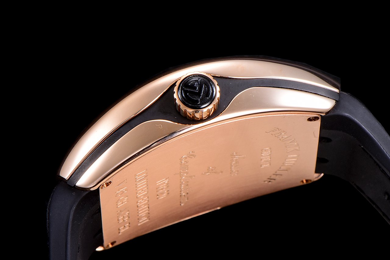 FRANCK VANGUARD CRAZY HOURS ROSE GOLD CASE YELLOW NUMERALS