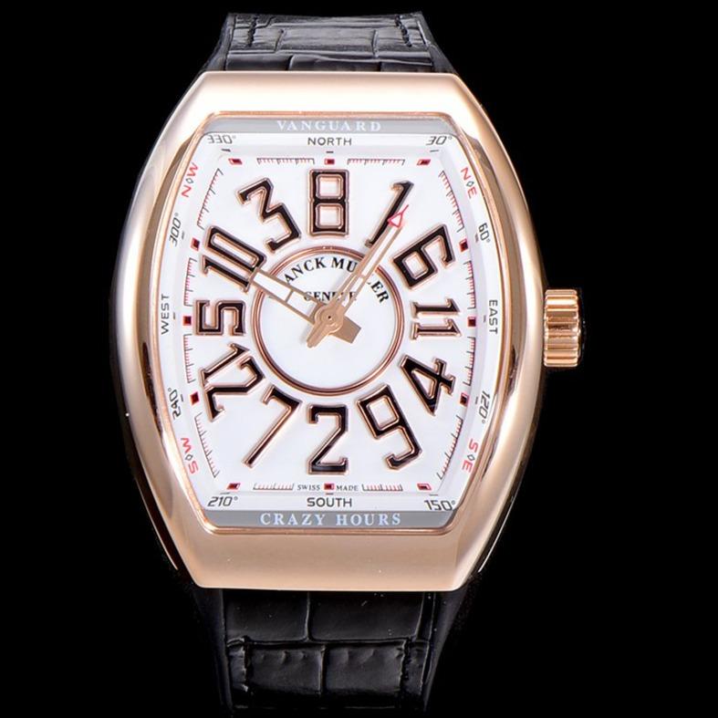 FRANCK VANGUARD CRAZY HOURS ROSE GOLD WHITE DIAL