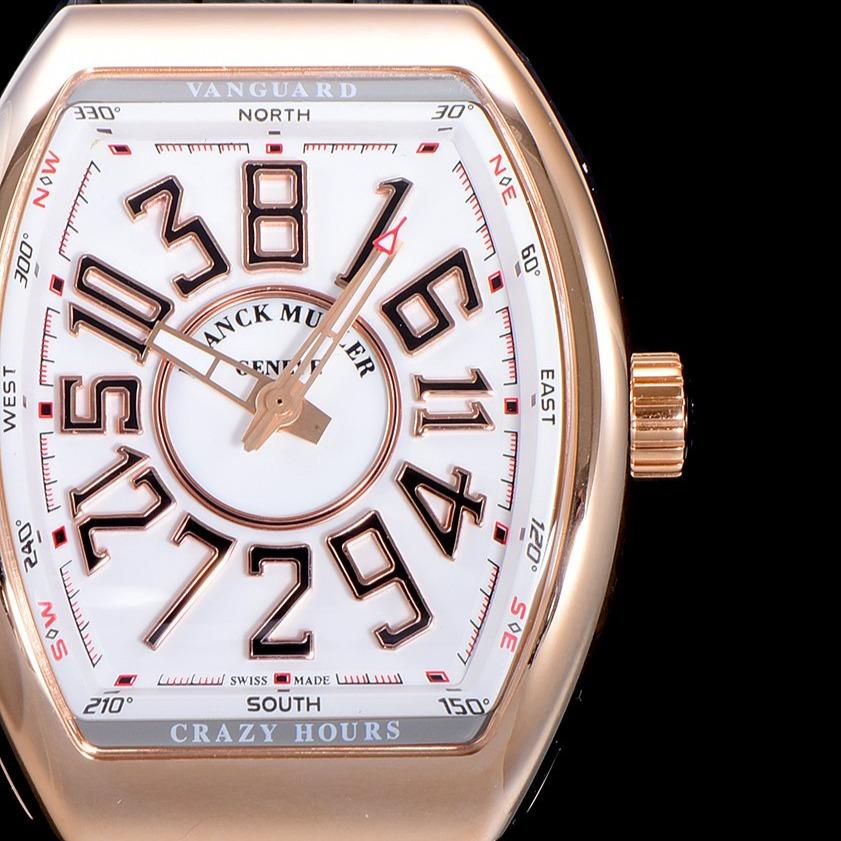 FRANCK VANGUARD CRAZY HOURS ROSE GOLD WHITE DIAL