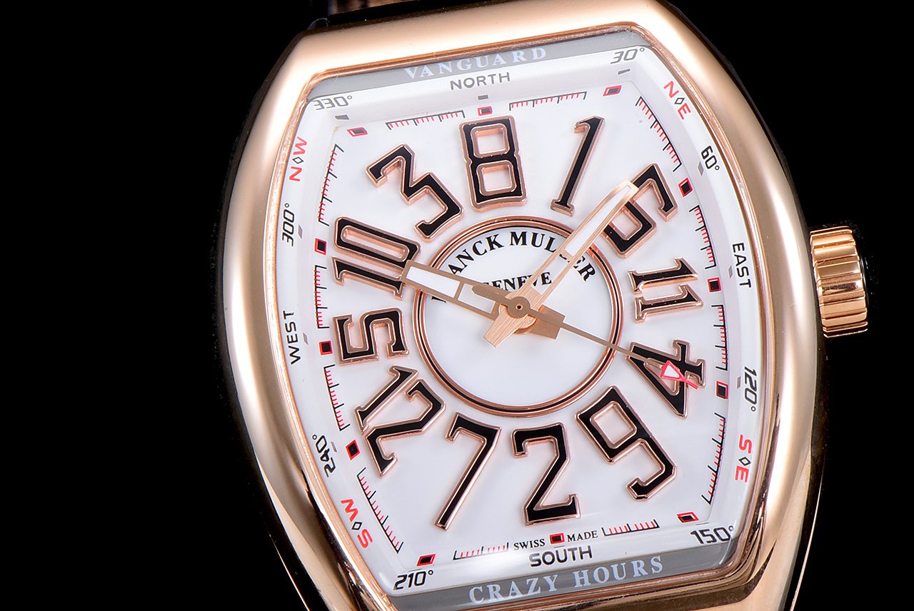 FRANCK VANGUARD CRAZY HOURS ROSE GOLD WHITE DIAL