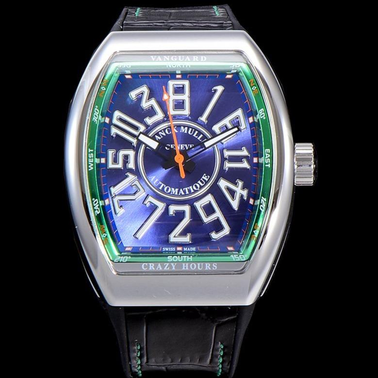 FRANCK VANGUARD CRAZY HOURS STEEL CASE BLUE DIAL