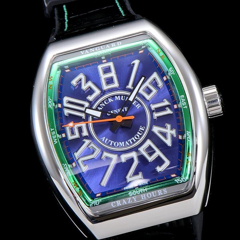 FRANCK VANGUARD CRAZY HOURS STEEL CASE BLUE DIAL