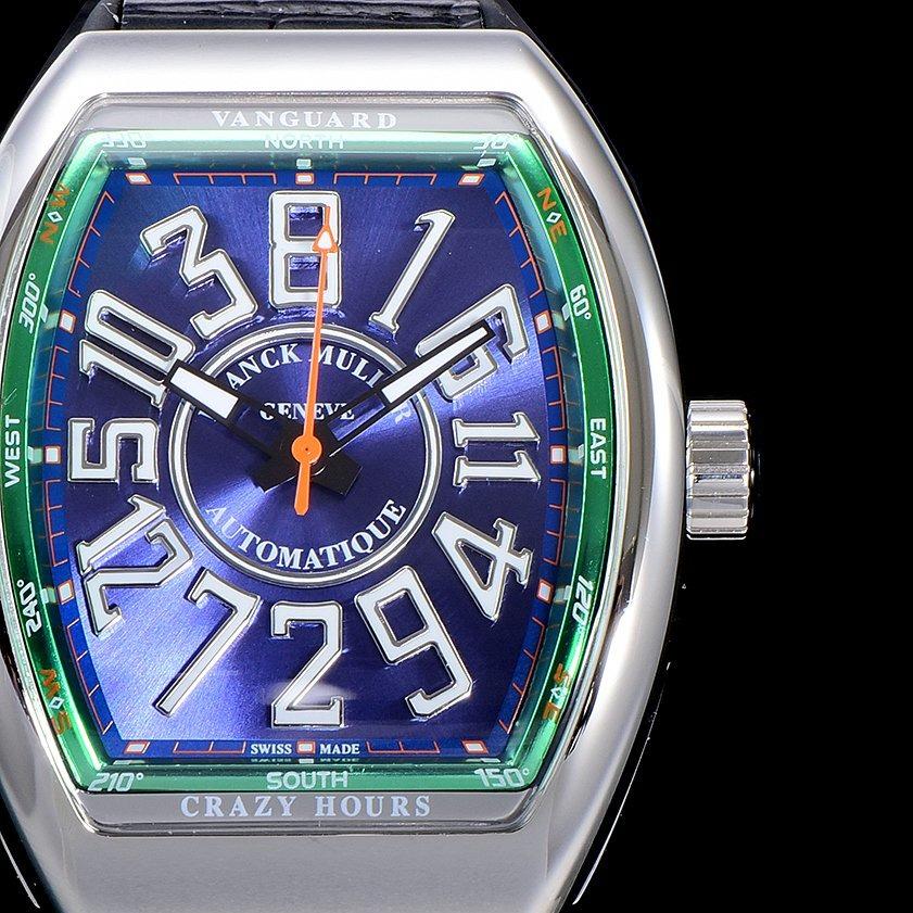 FRANCK VANGUARD CRAZY HOURS STEEL CASE BLUE DIAL