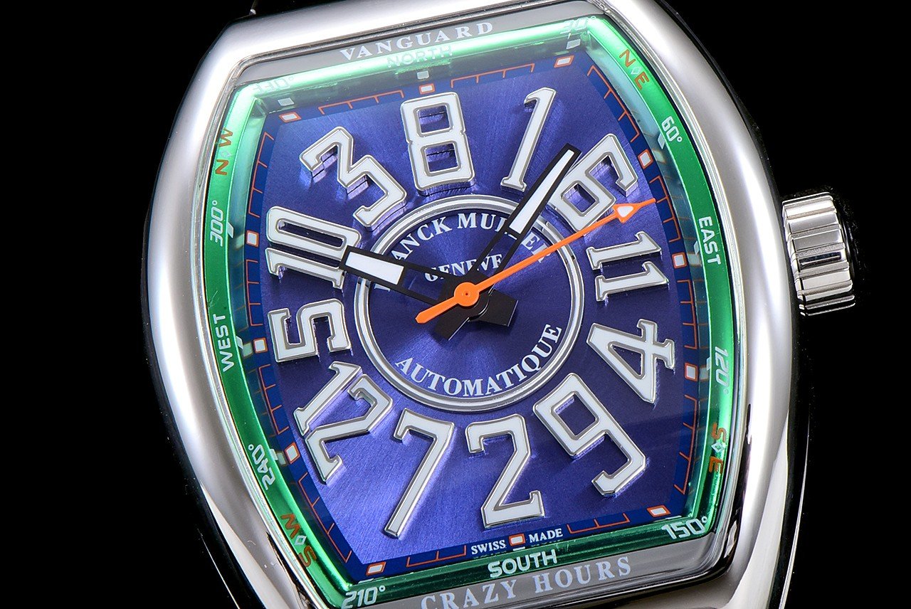 FRANCK VANGUARD CRAZY HOURS STEEL CASE BLUE DIAL