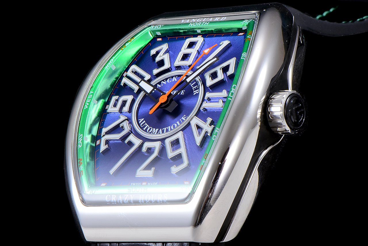 FRANCK VANGUARD CRAZY HOURS STEEL CASE BLUE DIAL