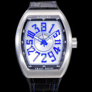 FRANCK VANGUARD CRAZY HOURS STEEL CASE BLUE NUMERALS