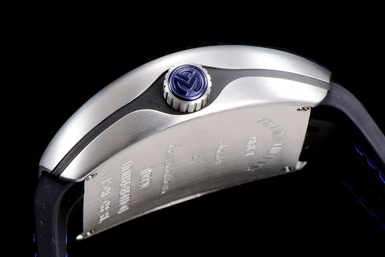 FRANCK VANGUARD CRAZY HOURS STEEL CASE BLUE NUMERALS