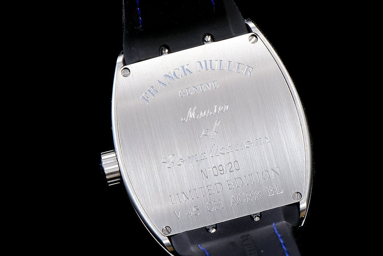 FRANCK VANGUARD CRAZY HOURS STEEL CASE BLUE NUMERALS