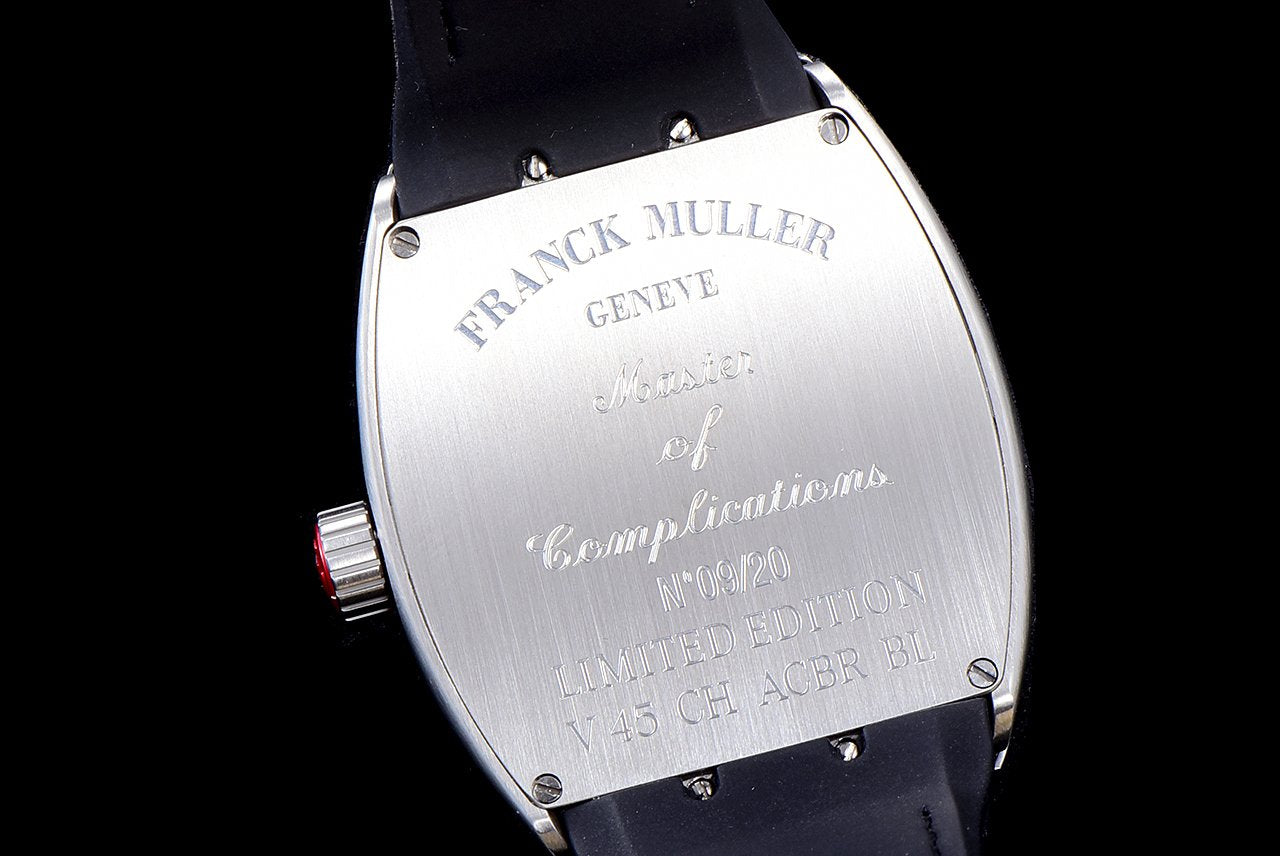 FRANCK VANGUARD CRAZY HOURS STEEL CASE RED NUMERALS