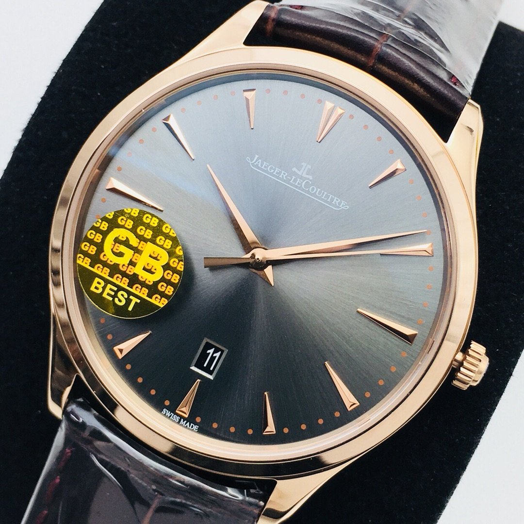 JAEGER MASTER CONTROL ULTRA THIN ROSE GOLD GREY DIAL