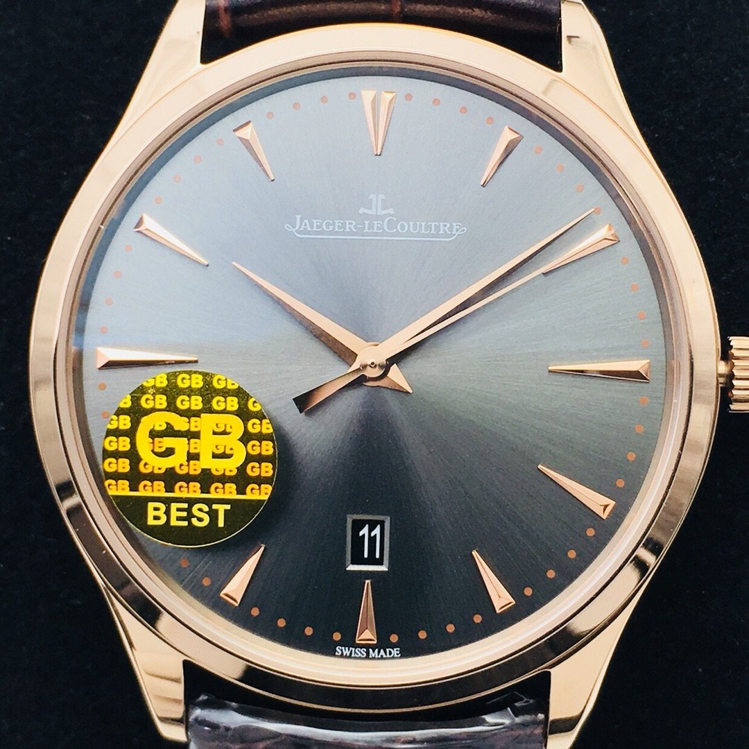 JAEGER MASTER CONTROL ULTRA THIN ROSE GOLD GREY DIAL