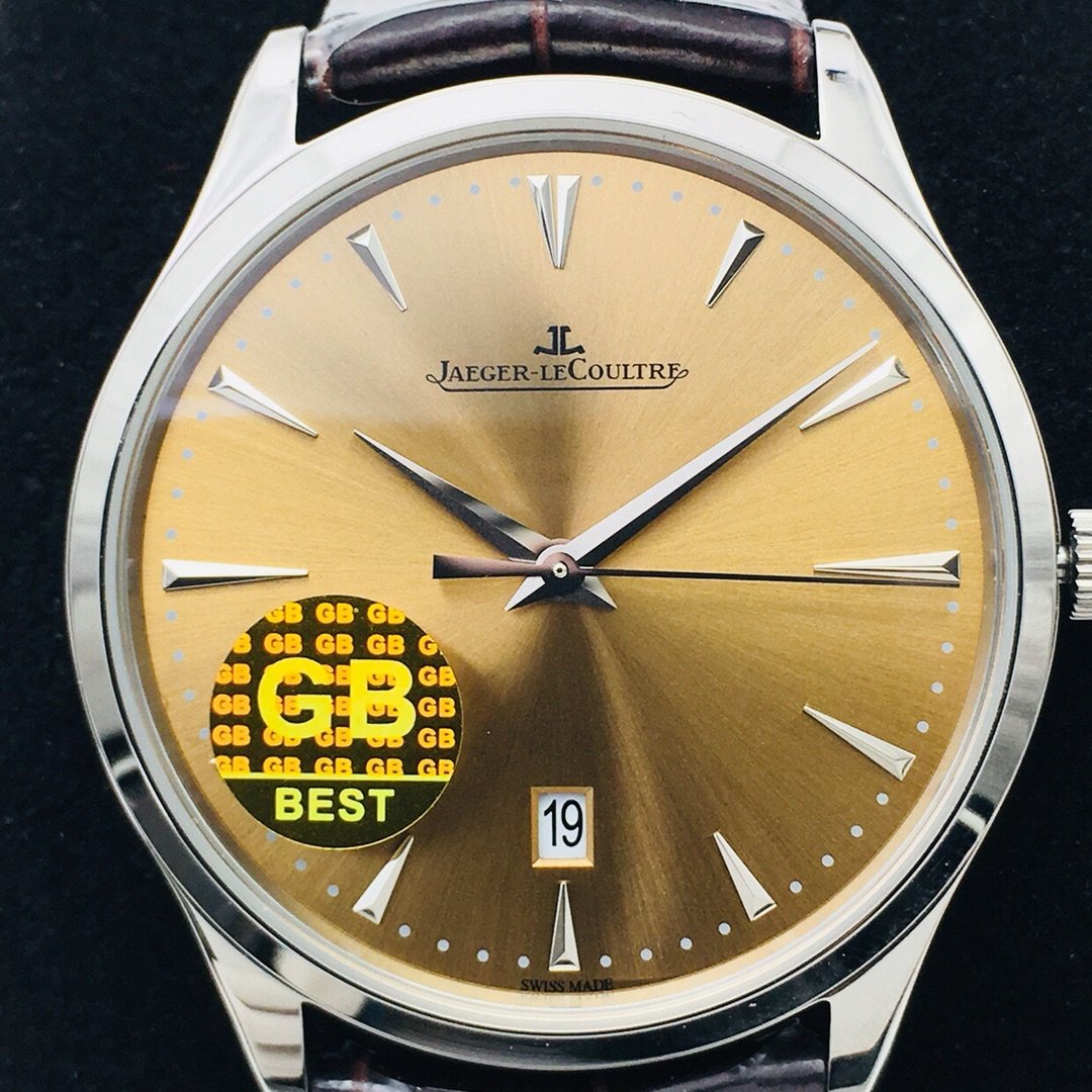 JAEGER MASTER CONTROL ULTRA THIN STEEL YELLOW DIAL
