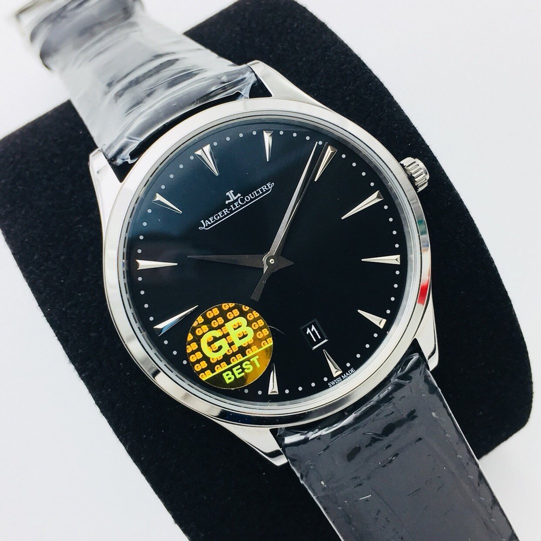 JAEGER MASTER CONTROL ULTRA THIN STEEL BLACK DIAL