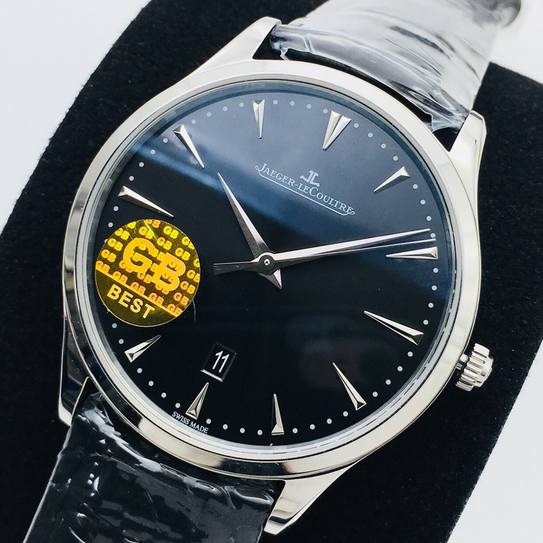 JAEGER MASTER CONTROL ULTRA THIN STEEL BLACK DIAL