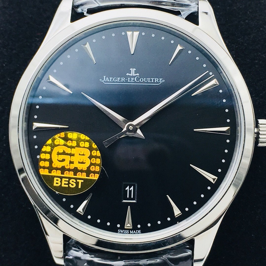 JAEGER MASTER CONTROL ULTRA THIN STEEL BLACK DIAL