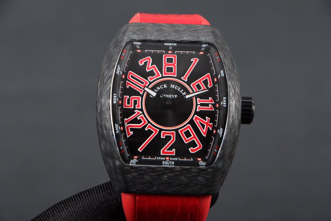 FRANCK VANGUARD CRAZY HOURS CARBON RED NUMERALS