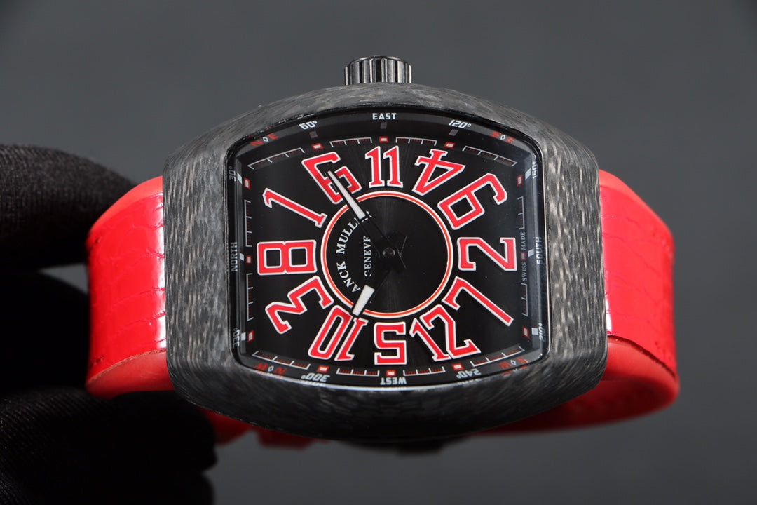 FRANCK VANGUARD CRAZY HOURS CARBON RED NUMERALS