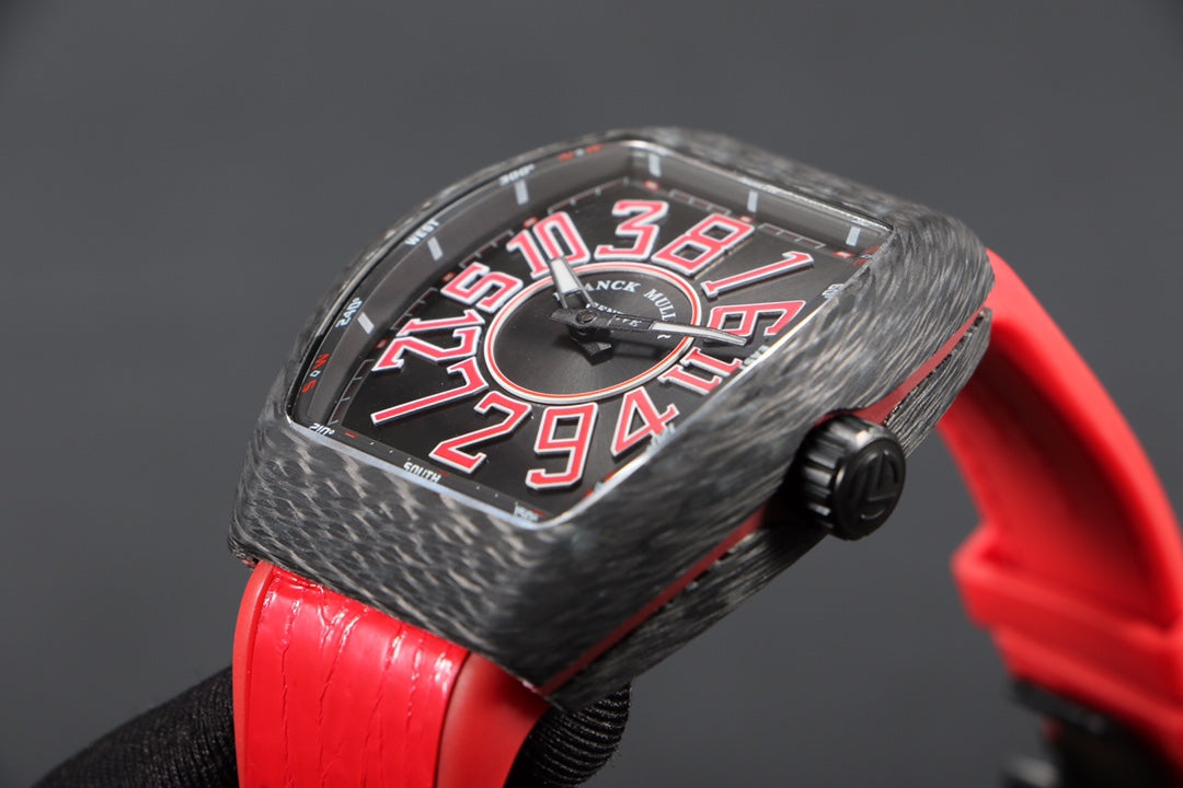 FRANCK VANGUARD CRAZY HOURS CARBON RED NUMERALS