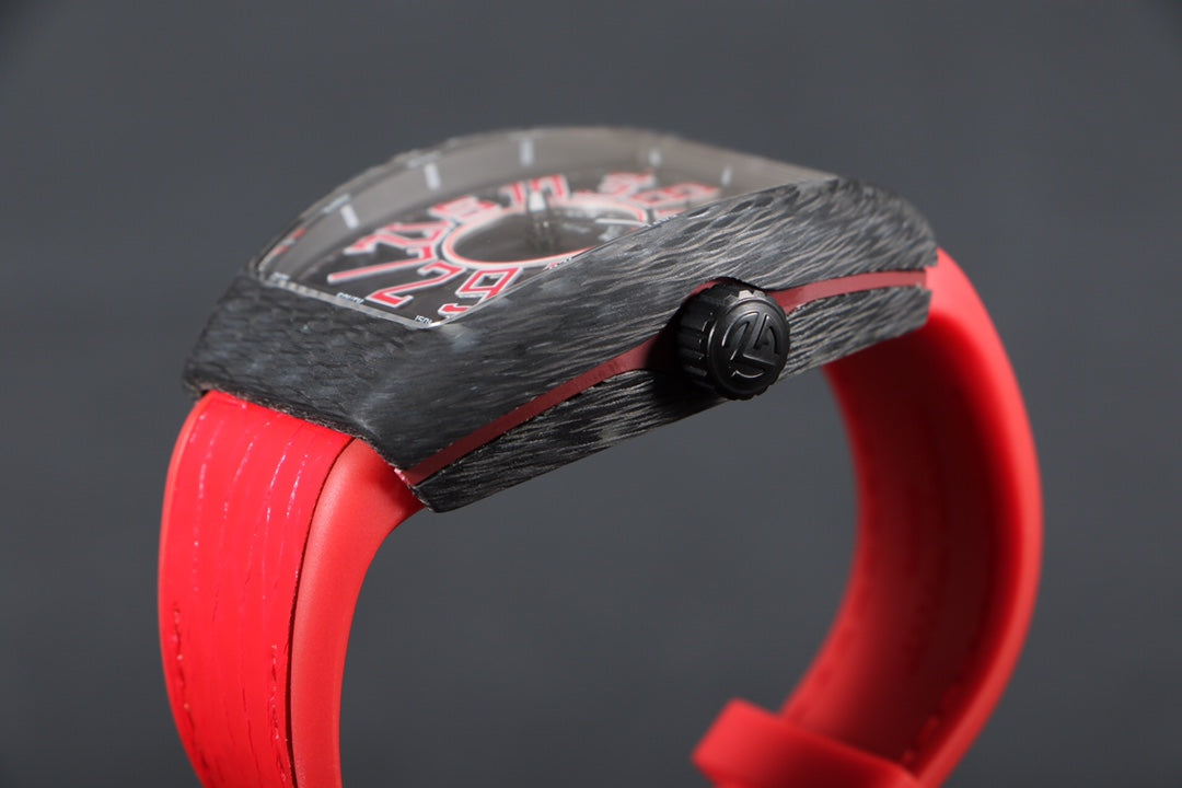 FRANCK VANGUARD CRAZY HOURS CARBON RED NUMERALS