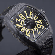 FRANCK VANGUARD CRAZY HOURS CARBON YELLOW NUMERALS