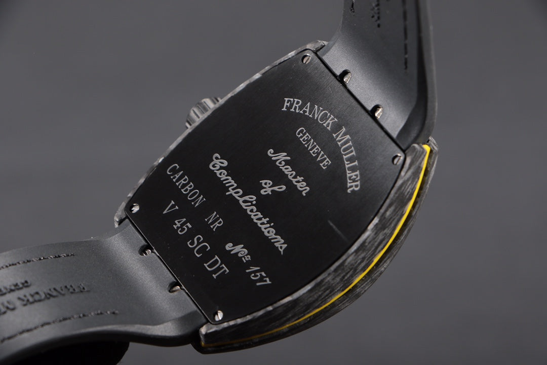 FRANCK VANGUARD CRAZY HOURS CARBON YELLOW NUMERALS