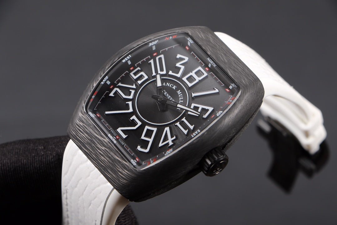 FRANCK VANGUARD CRAZY HOURS CARBON WHITE NUMERALS