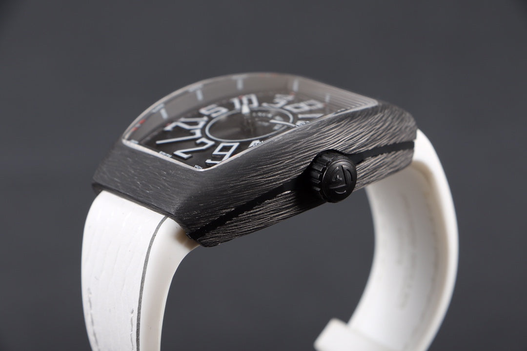 FRANCK VANGUARD CRAZY HOURS CARBON WHITE NUMERALS