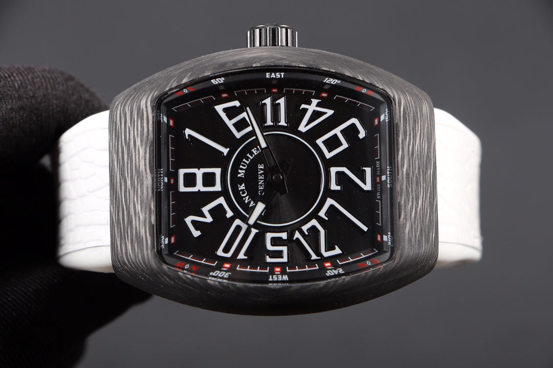 FRANCK VANGUARD CRAZY HOURS CARBON WHITE NUMERALS