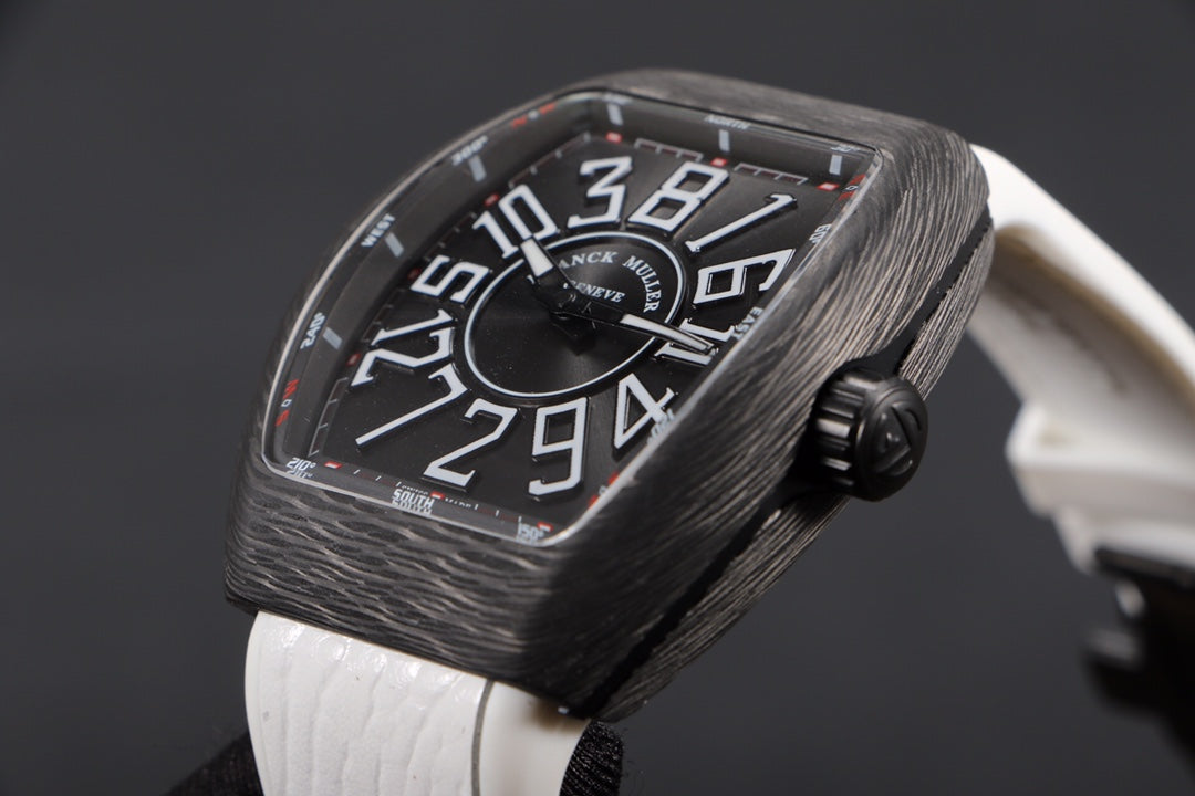 FRANCK VANGUARD CRAZY HOURS CARBON WHITE NUMERALS