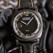 LUMINOR 1950 47MM ALL BLACK LEATHER STRAP