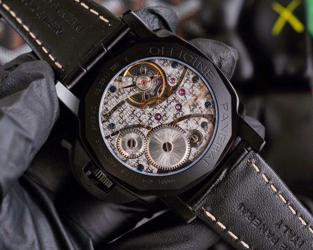 LUMINOR 1950 47MM ALL BLACK LEATHER STRAP