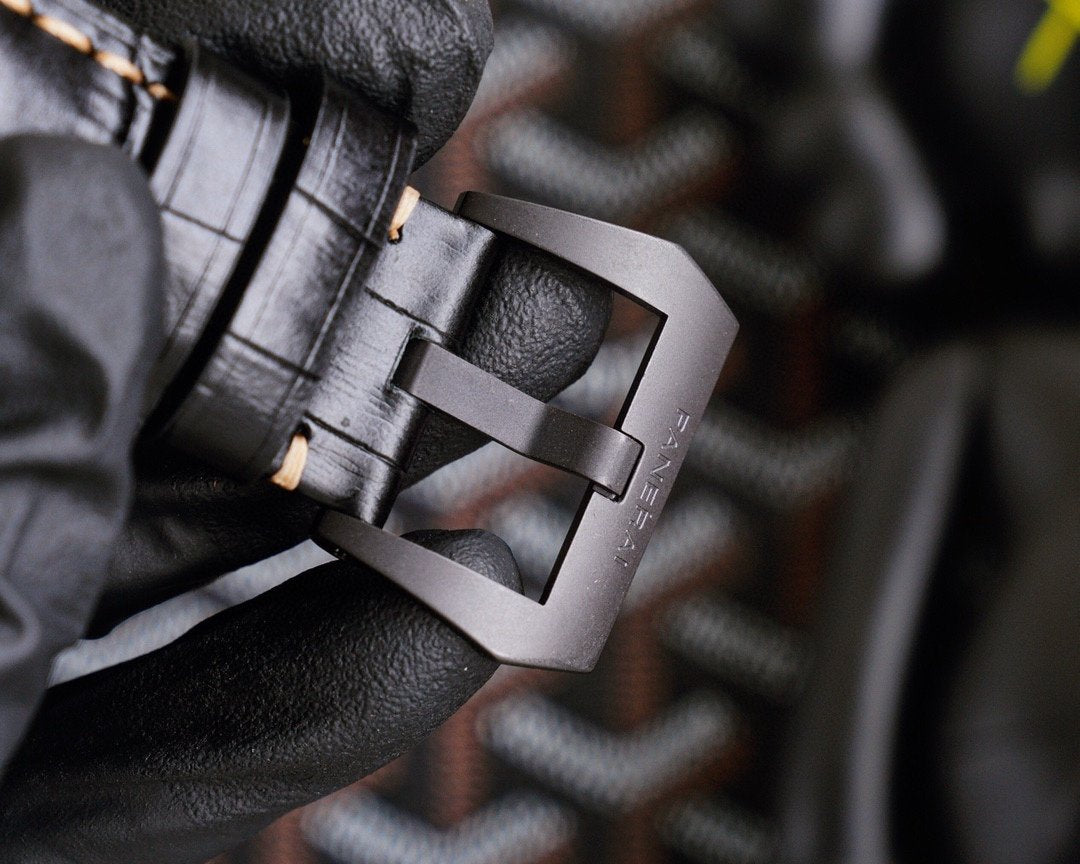LUMINOR 1950 47MM ALL BLACK LEATHER STRAP