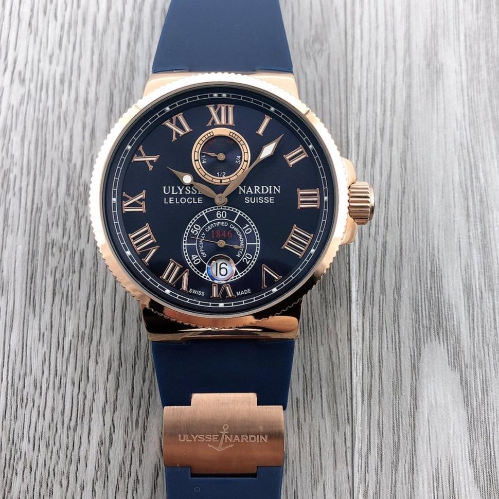 ULYSSE MARINE 42MM CHRONOMETER ROSE GOLD BLUE
