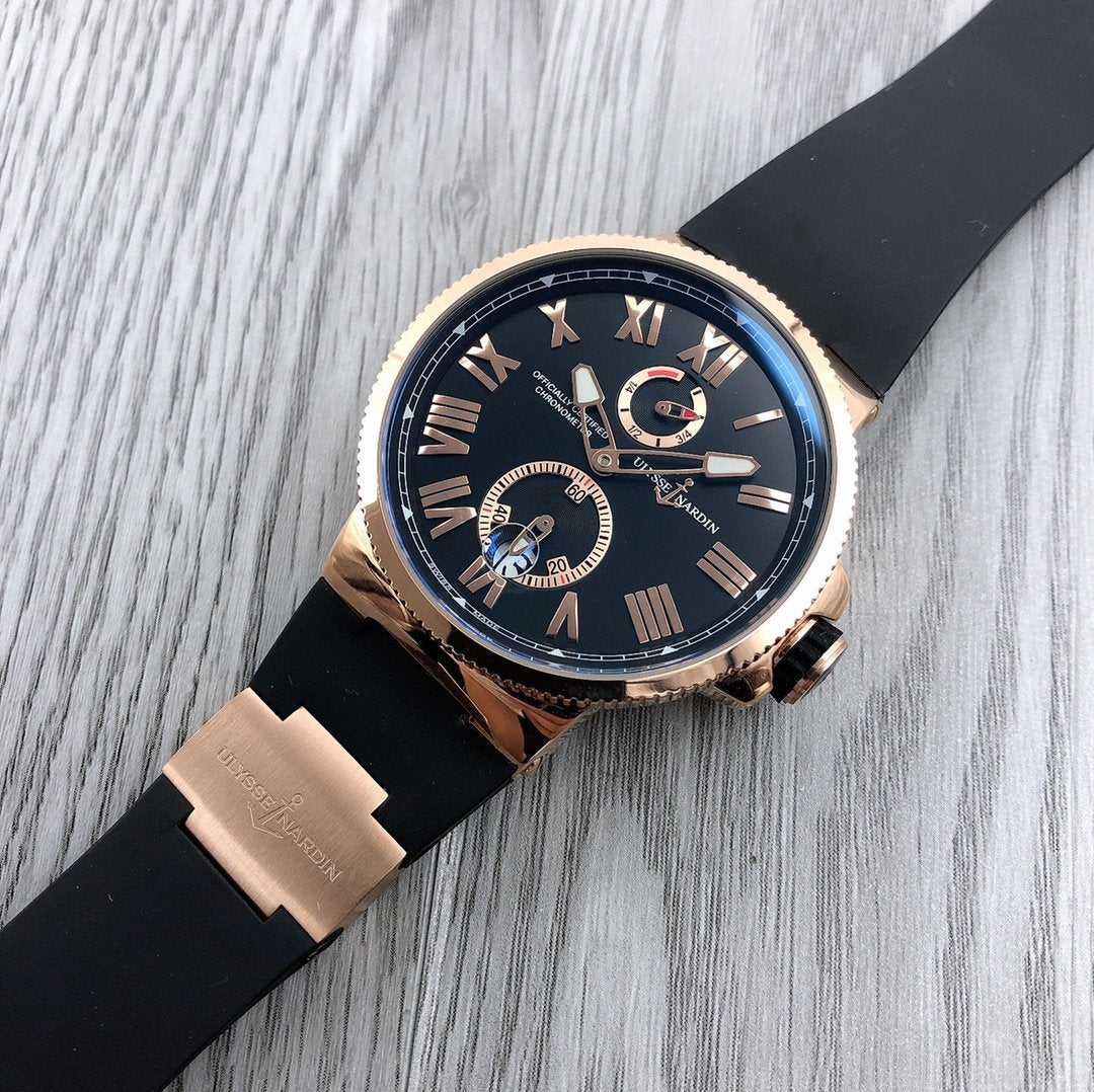 ULYSSE MARINE 42MM CHRONOMETER ROSE GOLD BLACK