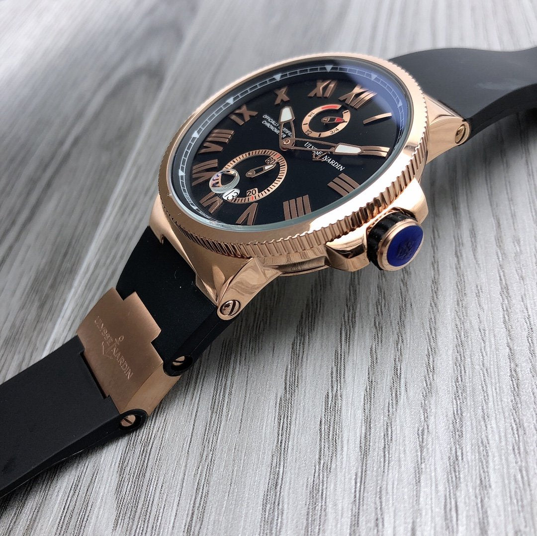 ULYSSE MARINE 42MM CHRONOMETER ROSE GOLD BLACK
