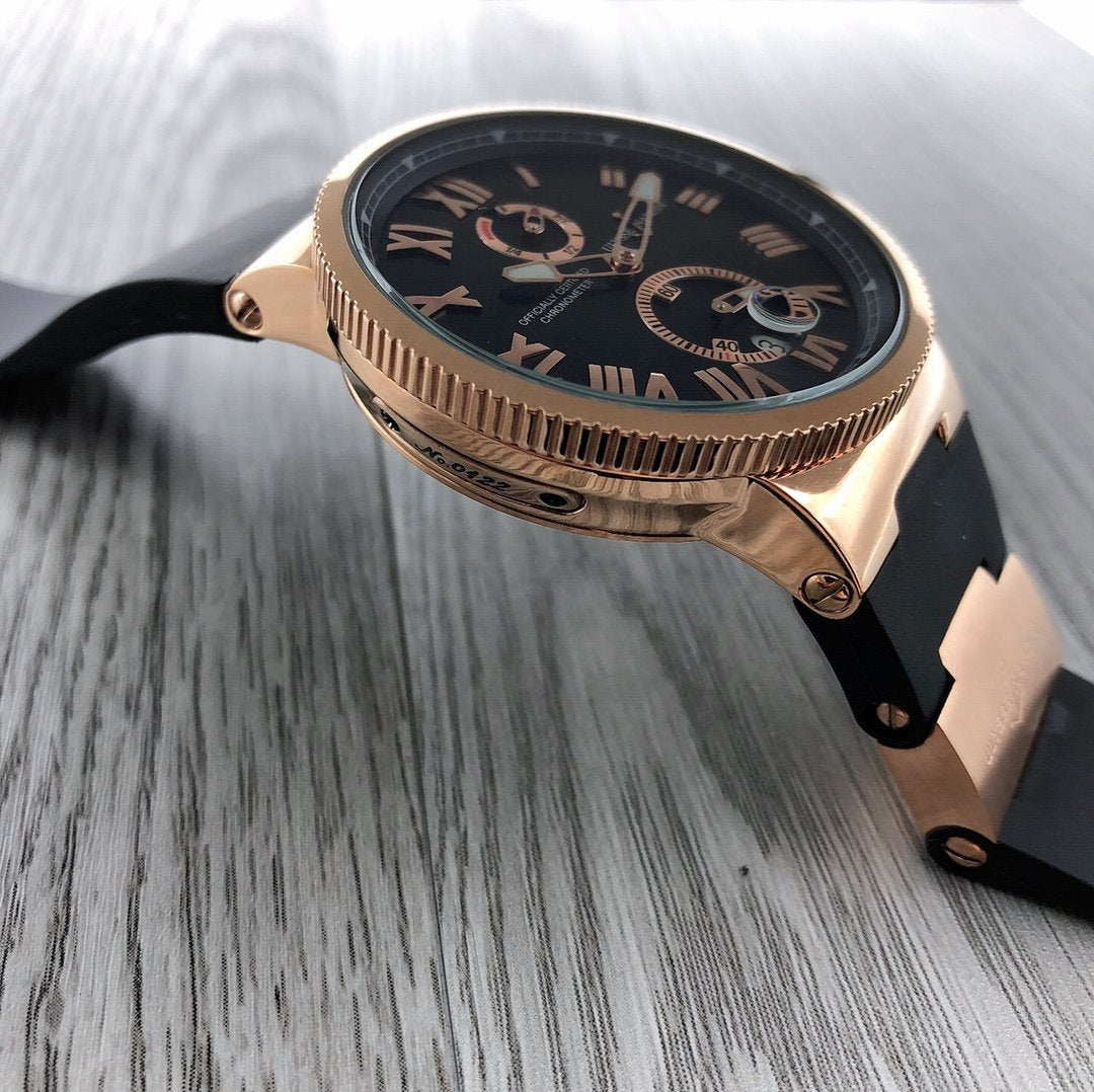 ULYSSE MARINE 42MM CHRONOMETER ROSE GOLD BLACK