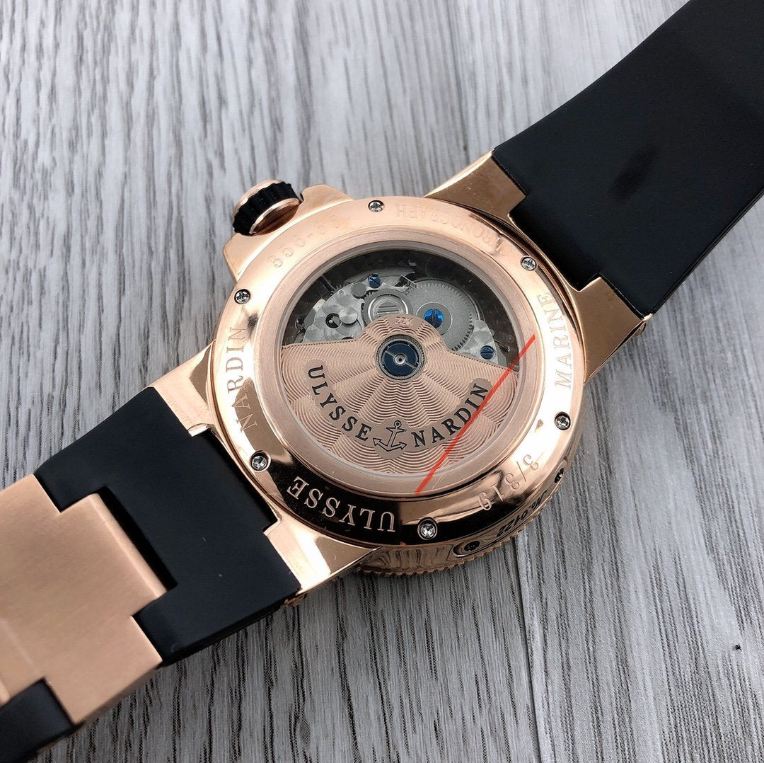 ULYSSE MARINE 42MM CHRONOMETER ROSE GOLD BLACK