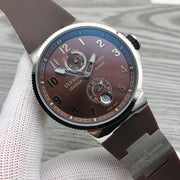 ULYSSE MARINE 42MM CHRONOMETER SILVER BROWN DIAL