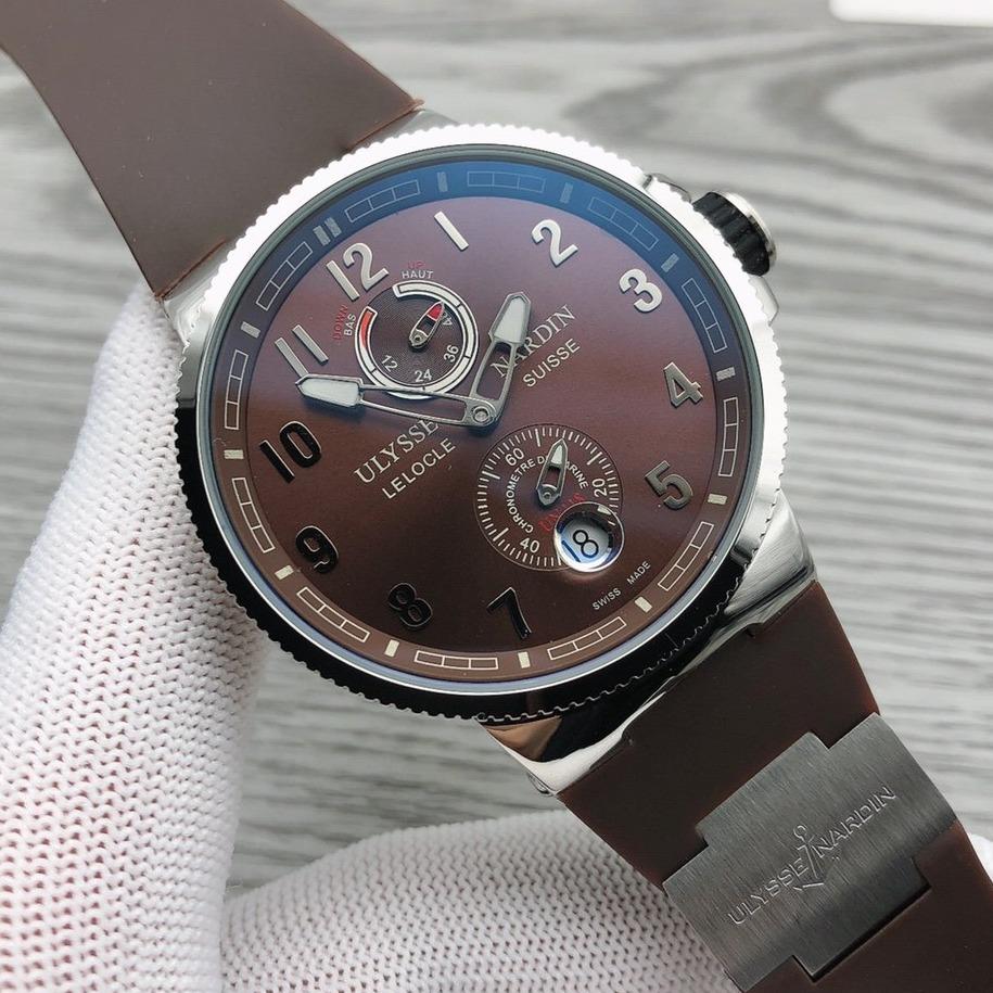 ULYSSE MARINE 42MM CHRONOMETER SILVER BROWN DIAL