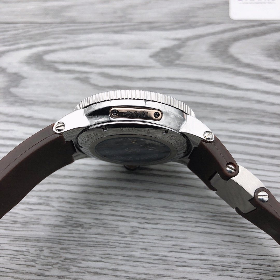 ULYSSE MARINE 42MM CHRONOMETER SILVER BROWN DIAL