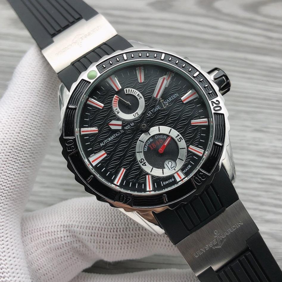ULYSSE MARINE 42MM CHRONOMETER STEEL CASE BLACK DIAL