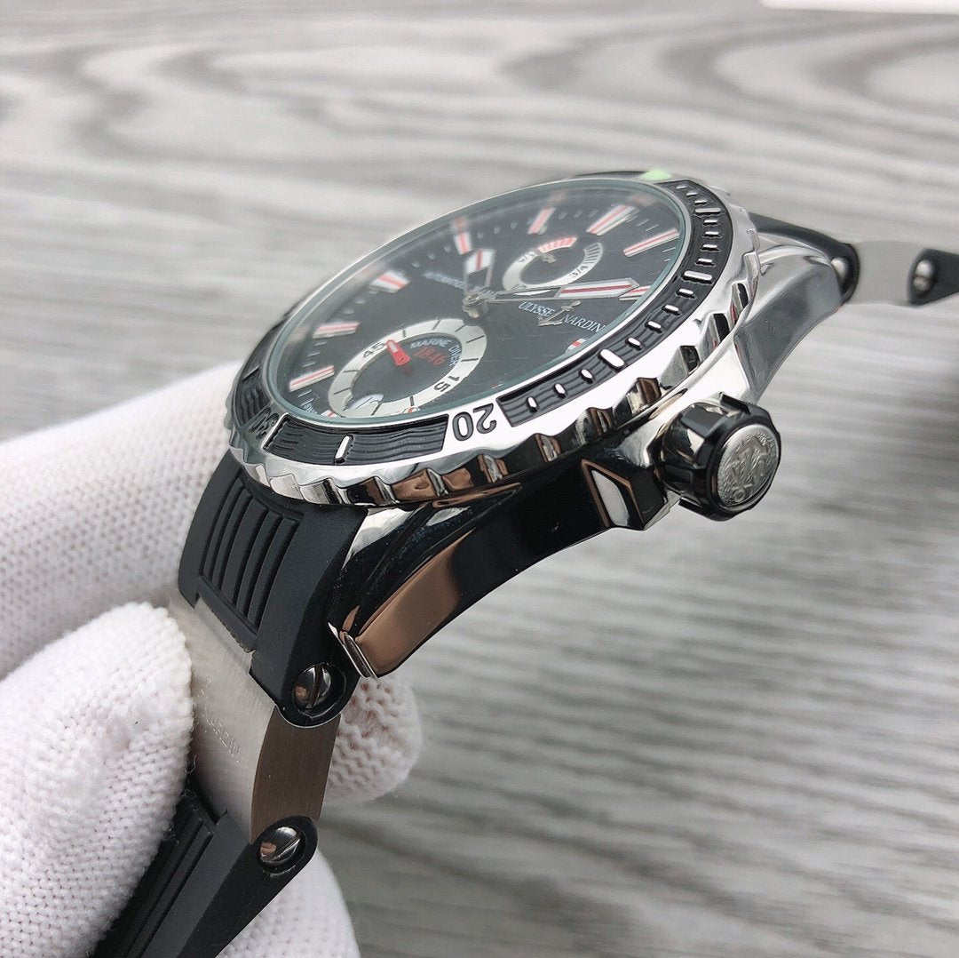 ULYSSE MARINE 42MM CHRONOMETER STEEL CASE BLACK DIAL
