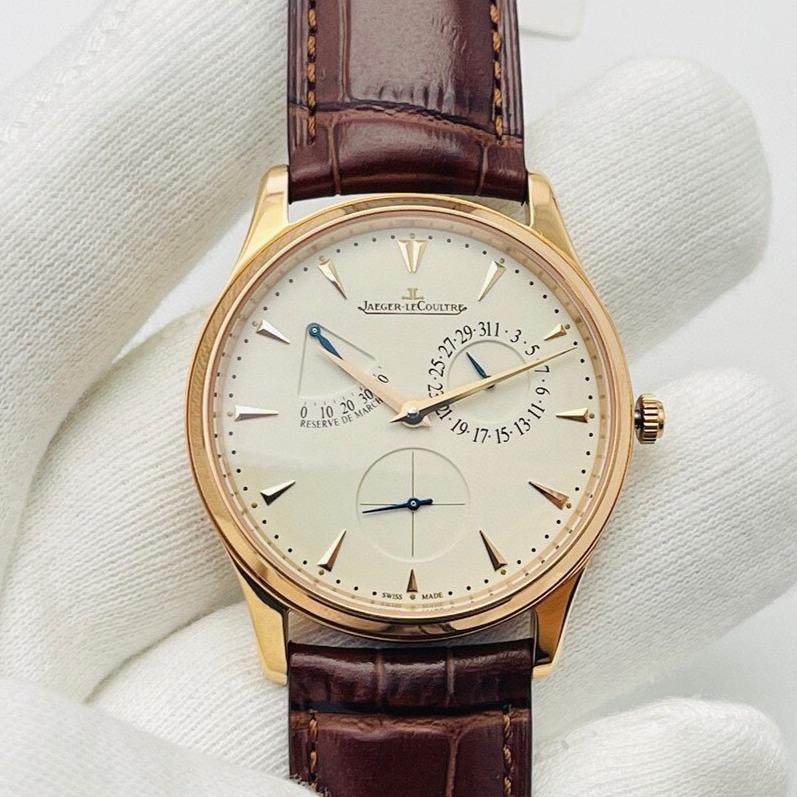 JAEGER MASTER ULTRA THIN RESERVE RED GOLD WHITE DIAL