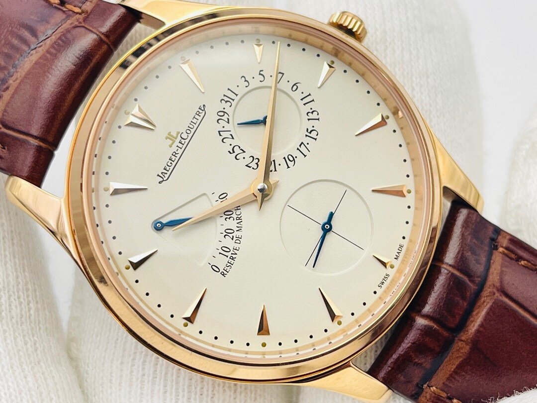JAEGER MASTER ULTRA THIN RESERVE RED GOLD WHITE DIAL