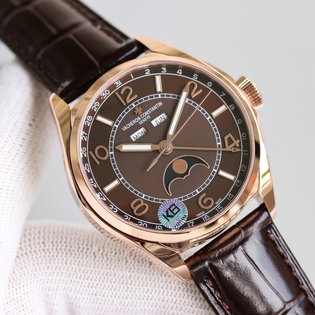 VACHERON TRIPLE-DATE 40MM ROSE GOLD BROWN DIAL