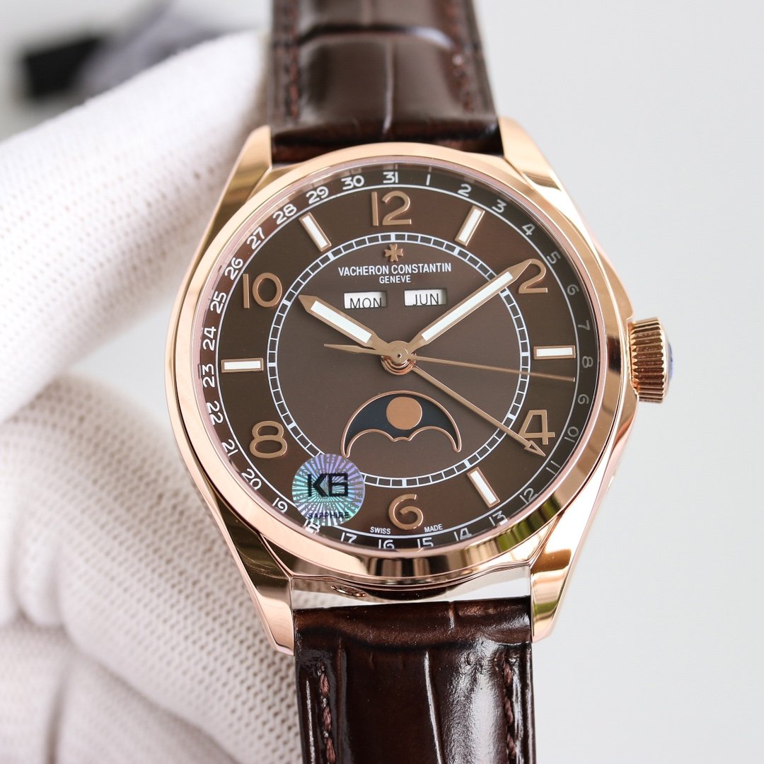 VACHERON TRIPLE-DATE 40MM ROSE GOLD BROWN DIAL